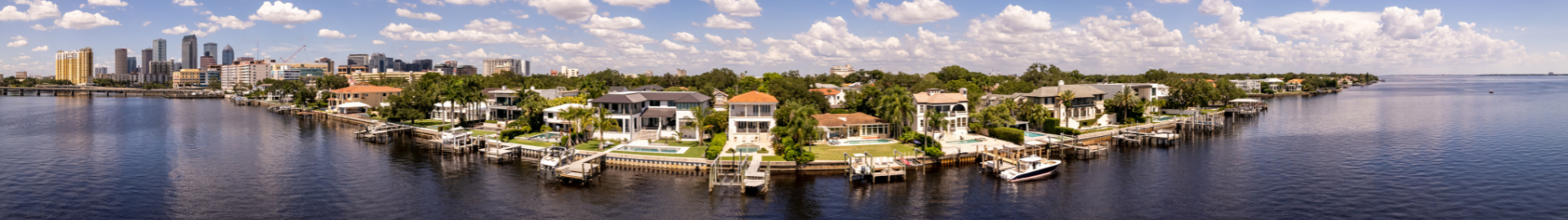 Scenic Davis Islands neighborhood with lush greenery and luxury residences in Tampa Bay