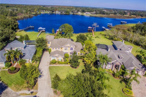 Aerial view of Lutz, Florida, showing residential neighborhoods and lush greenery