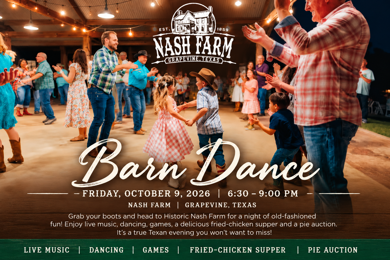 Barn dance at Historic Nash Farm in Grapevine