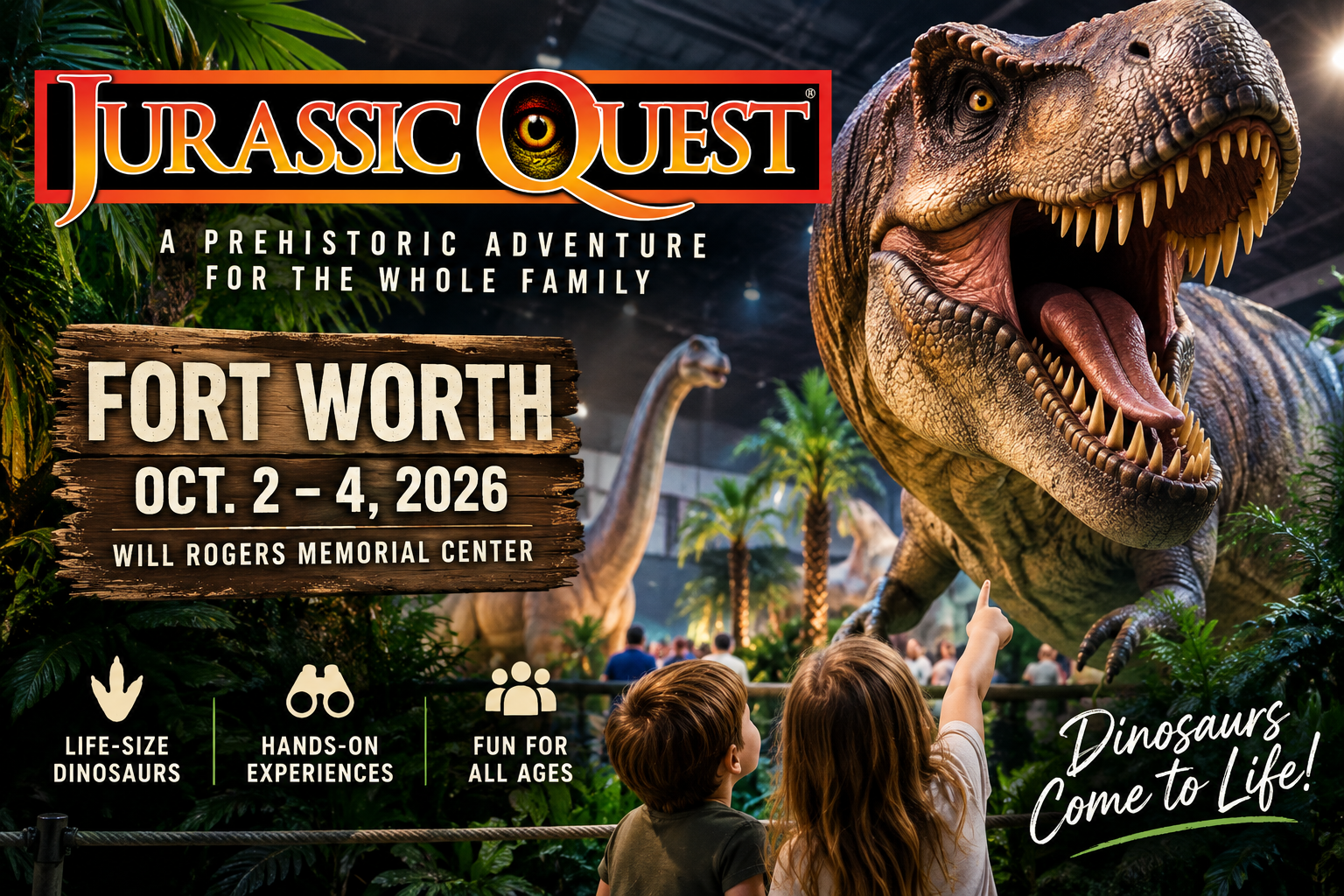 Jurassic Quest dinosaurs in Fort Worth