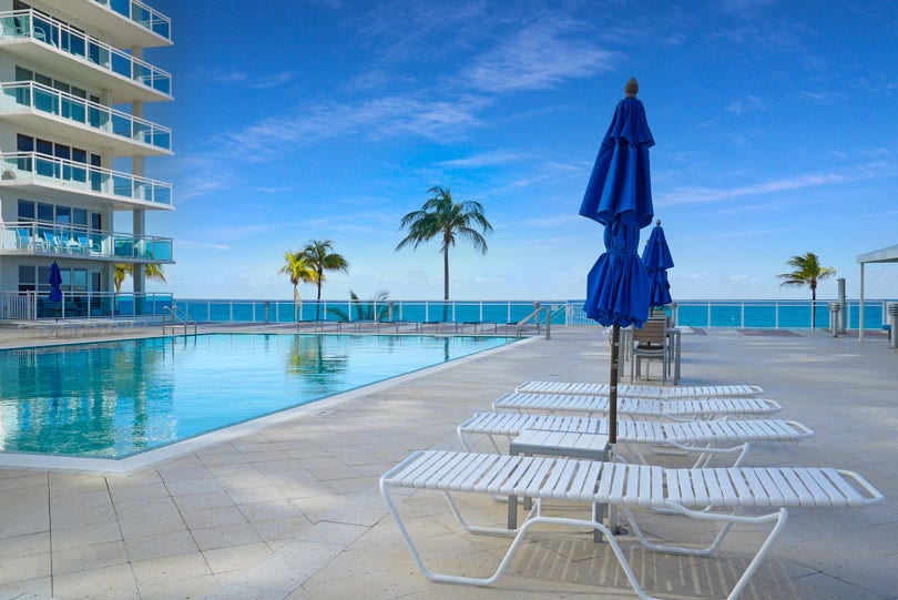 Playa Del Mar Elevated Pool View and Cabanas