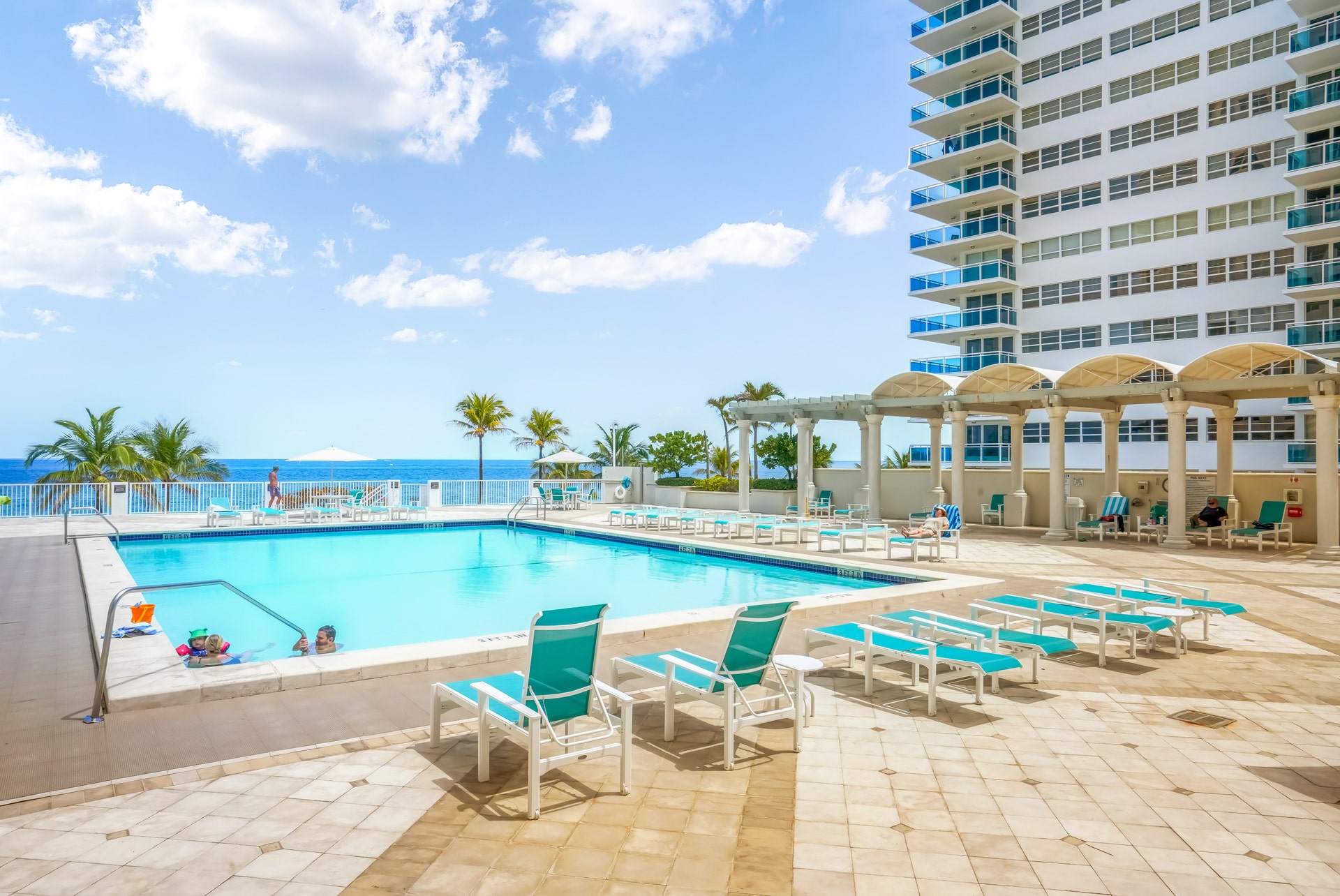 Enjoy the beachfront lifestyle from Playa Del Sol’s oceanfront pool deck.