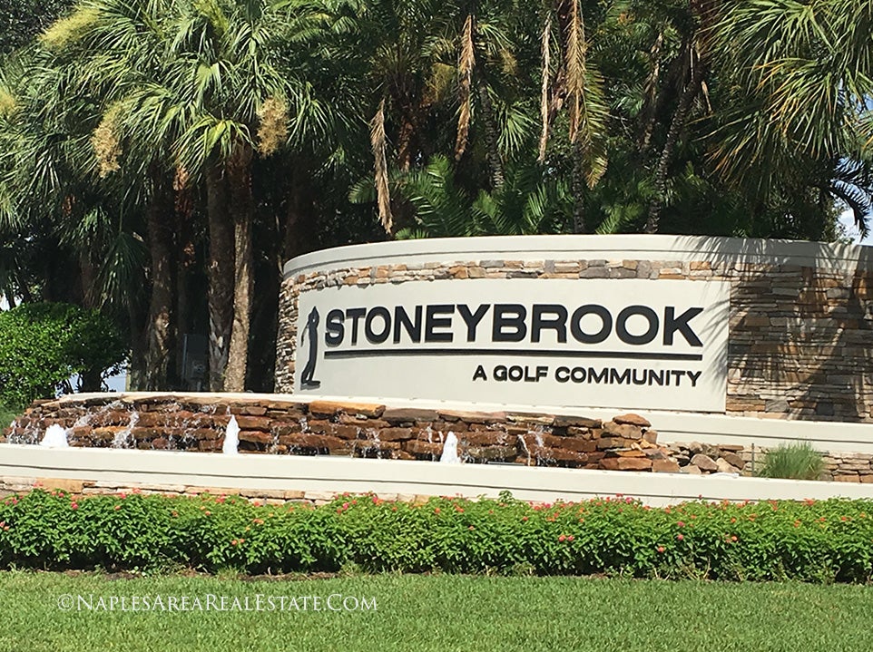 Stoneybrook gated golf community in Estero Florida with homes and golf course views