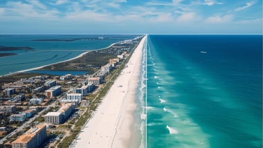 Newkirk Investments Is Now Serving Pensacola and the Emerald Coast: Our Northwest Florida Map, from Perdido Key to Destin The white-sand Gulf shoreline of Florida's Emerald Coast in the Pensacola-to-Destin corridor.