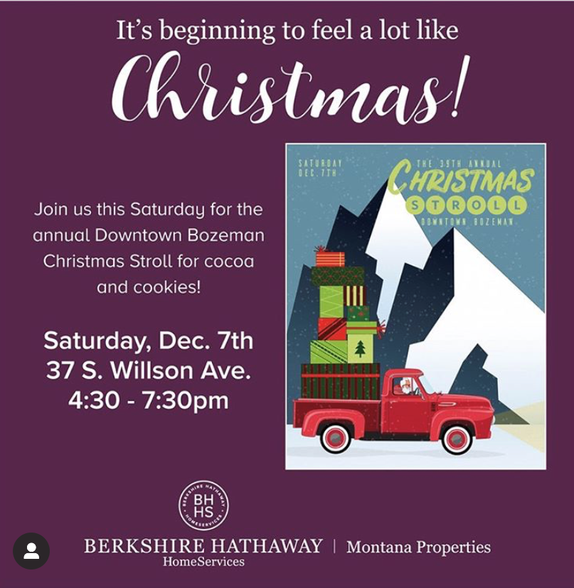 Bozeman Christmas Stroll Poster 2022 39Th Annual Christmas Stroll In Downtown Bozeman | Bhhsmt