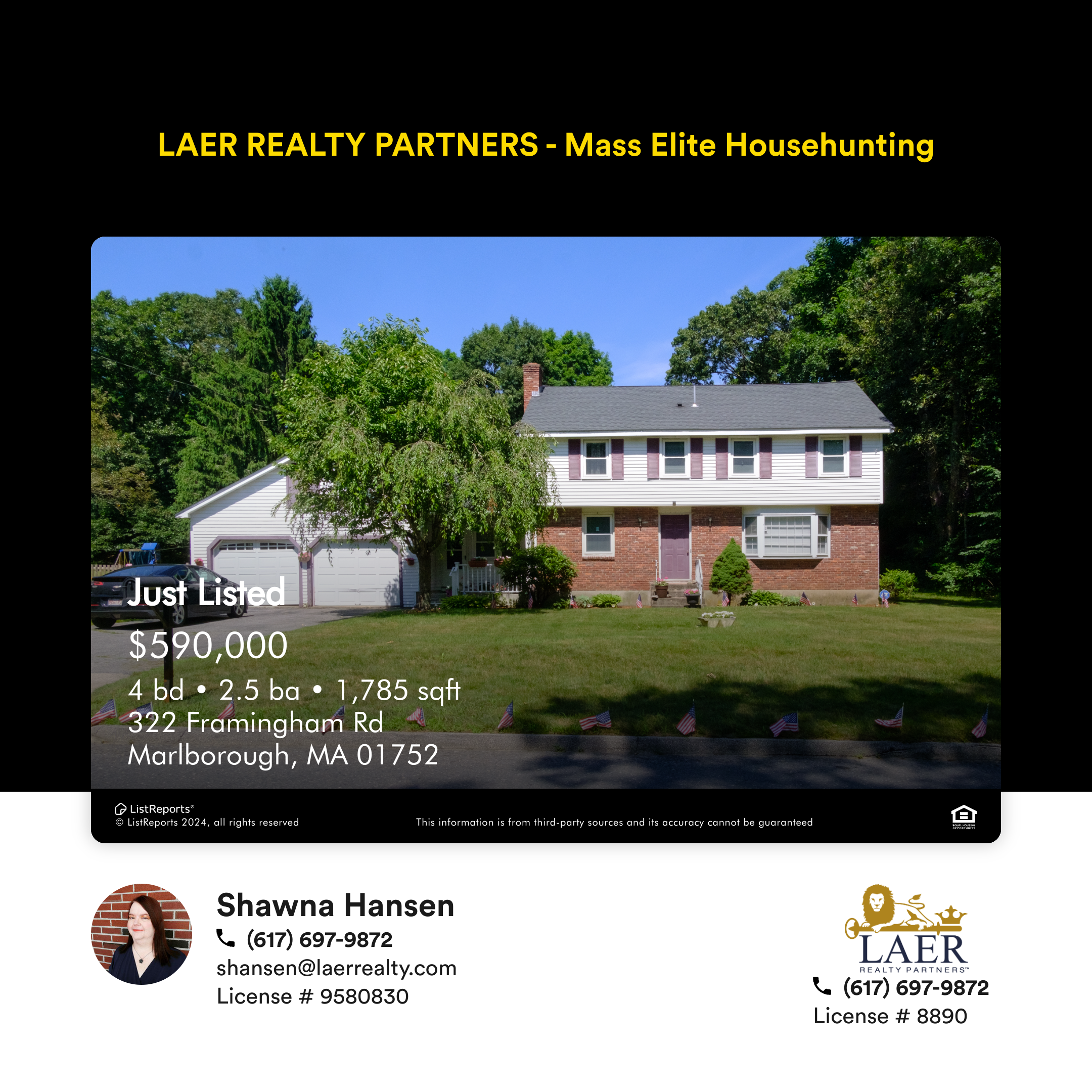 322 Framingham Road, Marlborough MA  JUST LISTED
