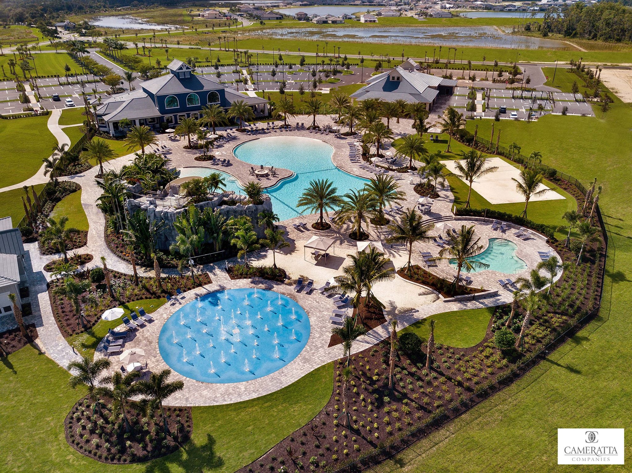 The Place at Corkscrew gated community in Estero Florida with resort-style pool and clubhouse