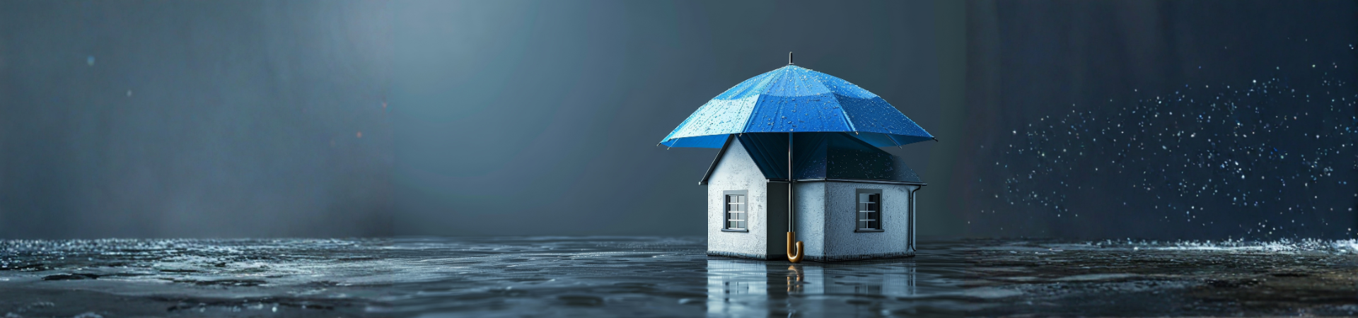 home under umbrella during rain