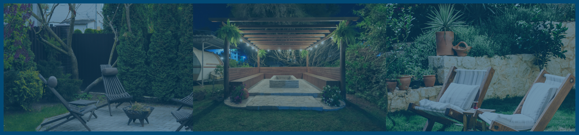 Inviting summer backyard with a patio, comfortable outdoor seating, and beautiful landscaping