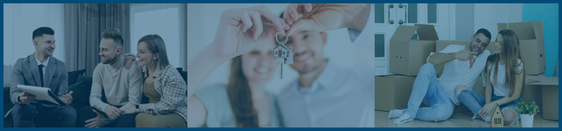 Couple exploring a home during an uncertain housing market with a real estate professional
