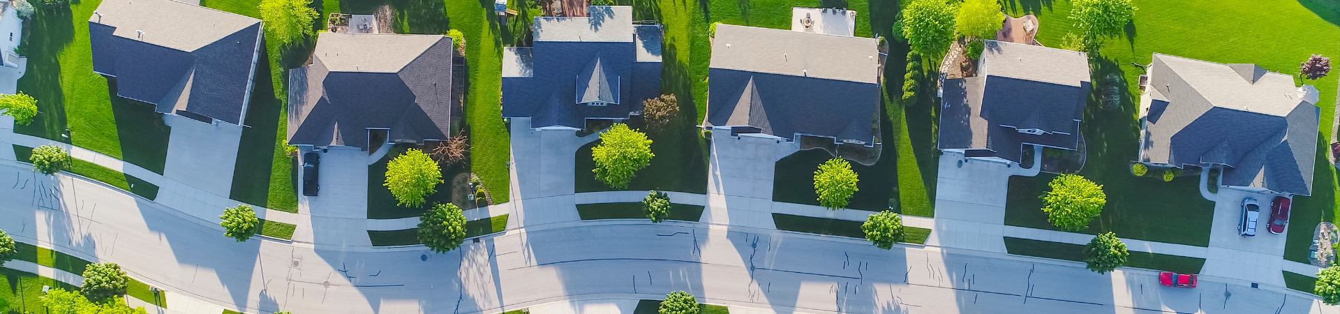 Aerial view of neighborhood