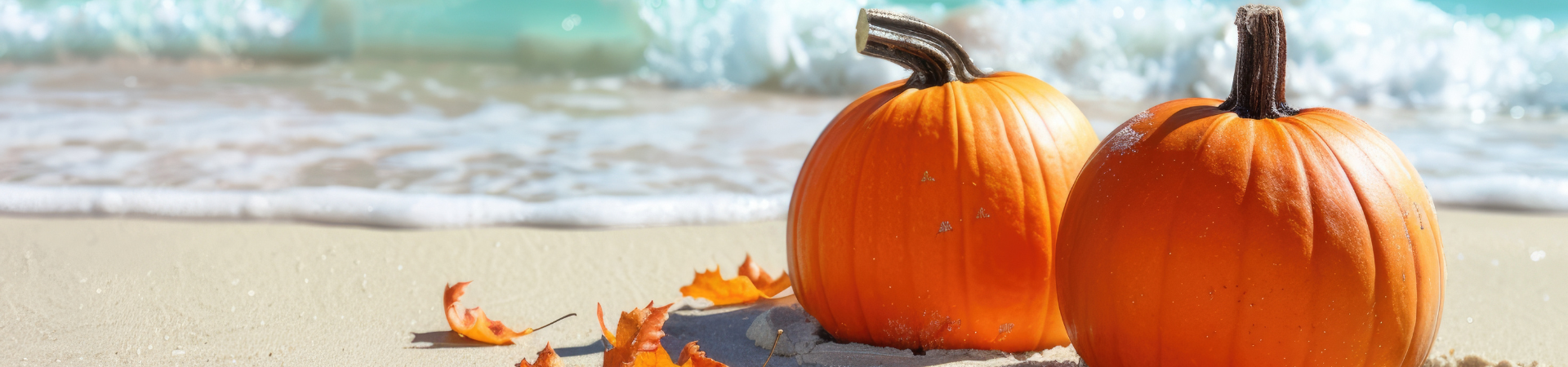 Pumpkins on the beach