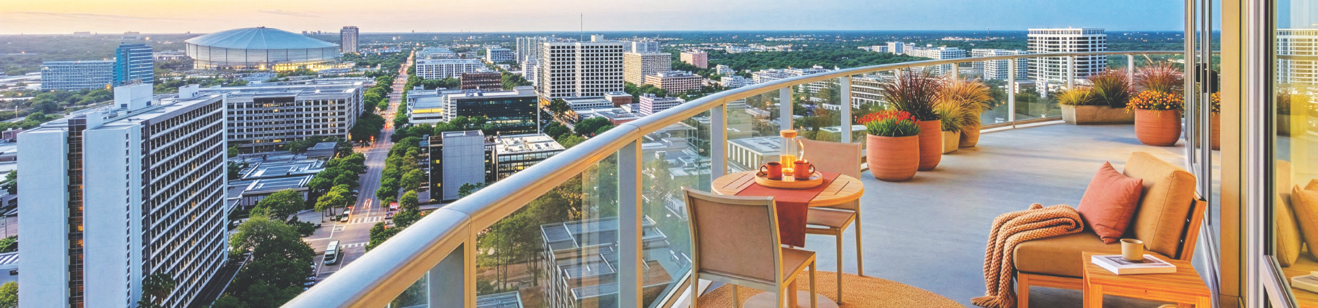 balcony overlooking downtown St Pete