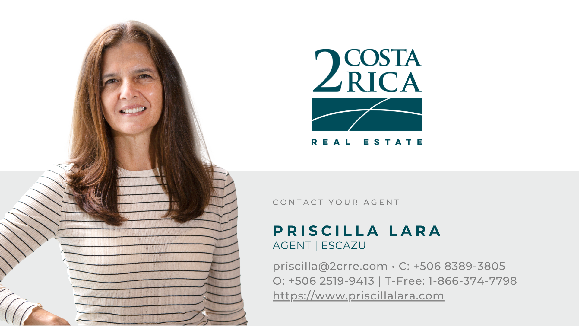 Meet Priscila Lara, a trusted real estate agent in Costa Rica specializing in Escazú, San Ramón, and Central Valley homes. She guides buyers and sellers with expertise, empathy, and results