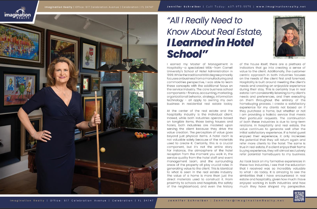 Jennifer Schreiber article about hospitality and real estate